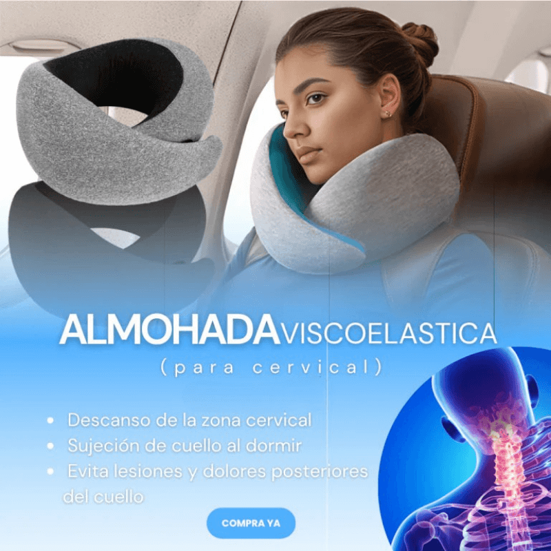 Almohada viscoelástica viajera - La forma mas cómoda y saludable para viajar a cualquier lugar