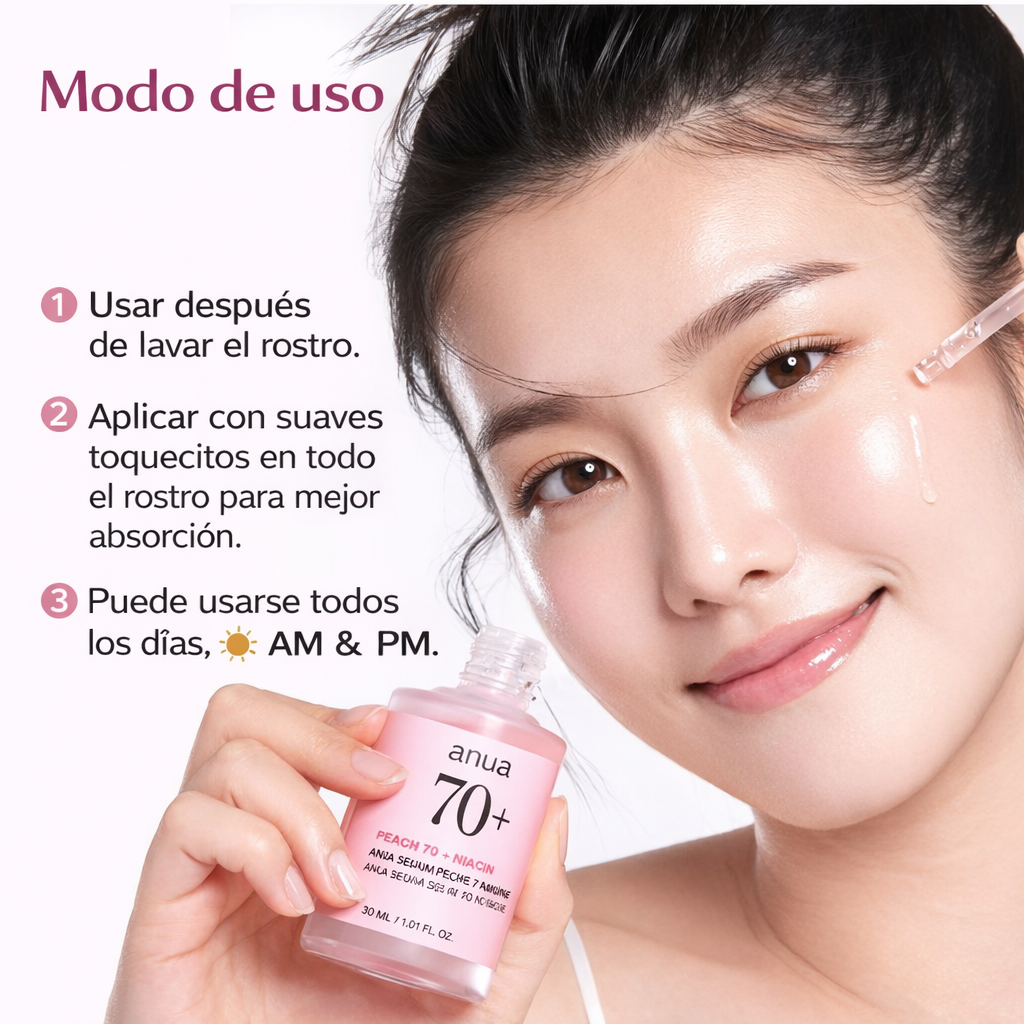 Anua Peach 70 Niacinamida - Serum Natural y Textura Suave en Cada Gota