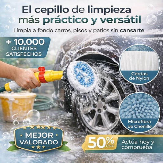 Cepillo giratorio para carros, patios y pisos