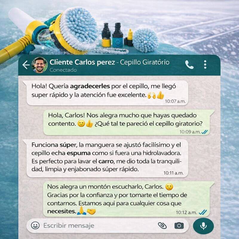 Cepillo giratorio para carros, patios y pisos