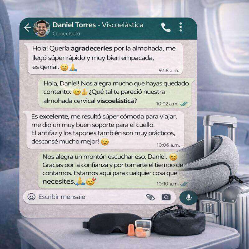 Almohada viscoelástica viajera - La forma mas cómoda y saludable para viajar a cualquier lugar